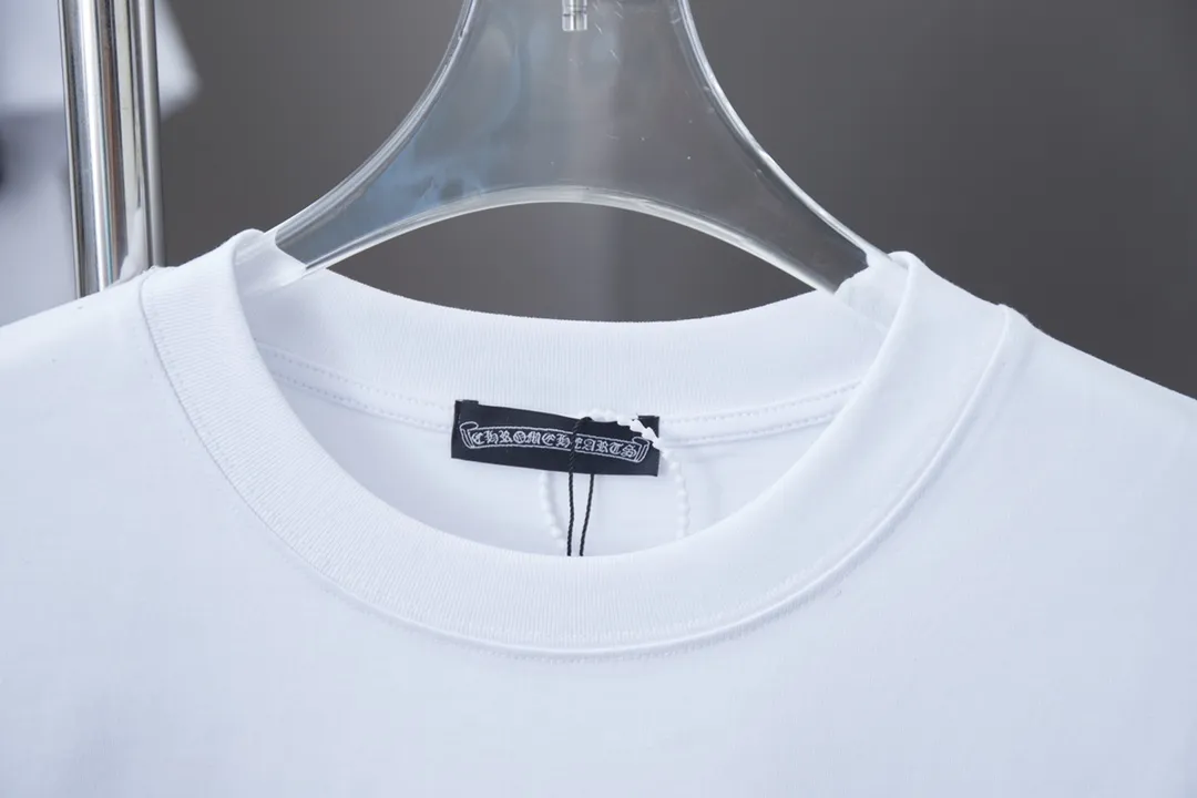 🅿️200 Ch*ome Hearte 25SS early spring new model, hot diamond short sleeves, light luxury, essential item for daily commuting for men and women, correct version, welcome to compare, detailed features · 280 grams of 100% pure cotton double yarn jersey fabric · Special thickened 32 pieces of double-strand 1X1 thread in the same vat custom dyeing · Imported Australian matte pearl diamonds ➕ Three-dimensional wow rubber heart pattern · Double needle stitching and cross-stitching technology · Original main mark, washed tag, brand moisture-proof paper packaging Color: black/white/blue Size: S/M/L/XL